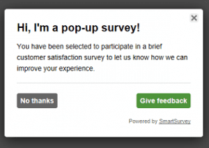 Popup survey example